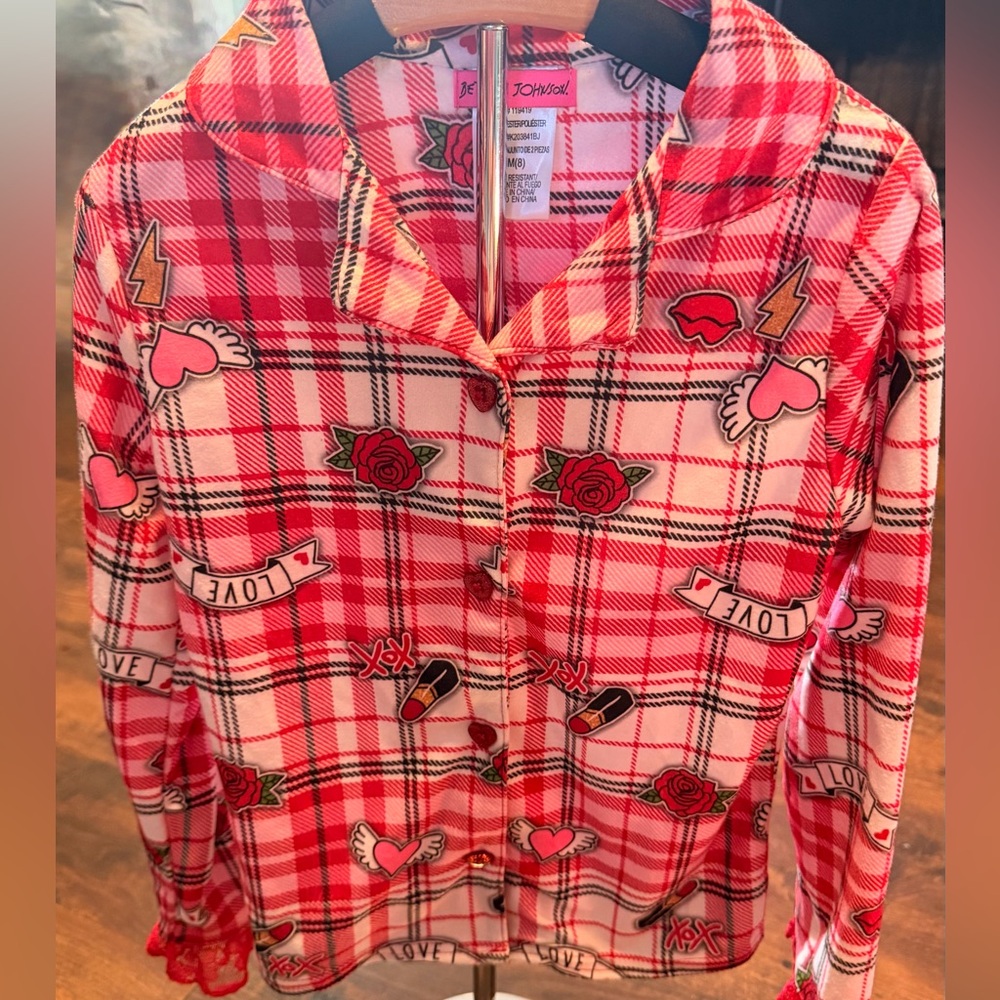 Betsey Johnson Kids Red Plaid Flannel Shirt